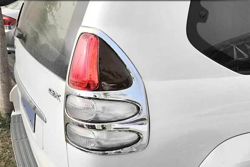 Taillight Frame Автомобильный ABS хромированный внешний декоративный набор, накладка на корпус автомобиля, рамка для Toyota Land Cruiser Prado 120 J120 2003-2009 - Цвет: Taillight Frame