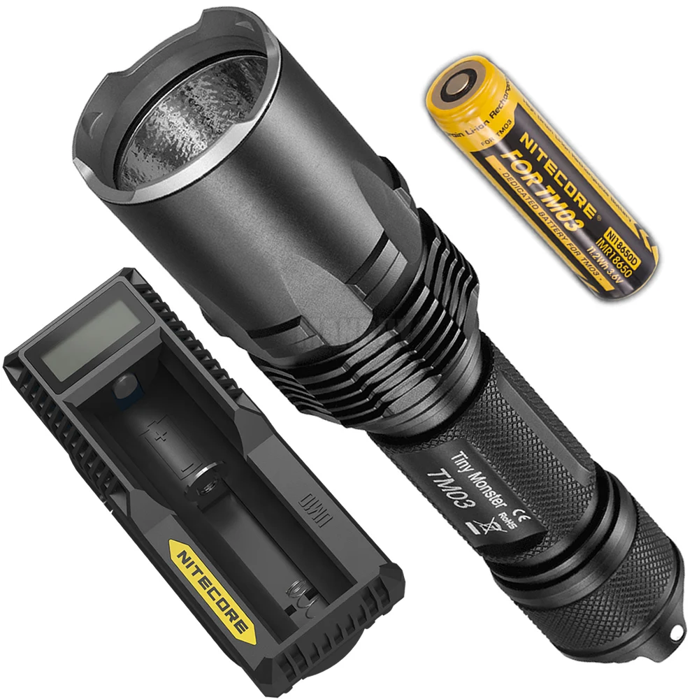 NITECORE Tiny Monster TM03 4xCREE XHP70 LED 2800 люмен тактический фонарик с аккумулятором 18650 для