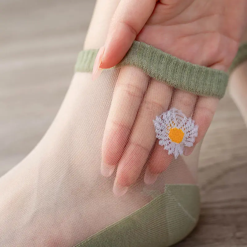 5 пар/лот пикантные сетчатые ажурные носки Ультра-тонкие прозрачные женские на