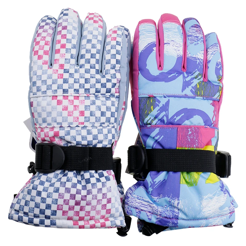 Утолщенные теплые лыжные перчатки, водонепроницаемые ветрозащитные зимние перчатки для катания на лыжах и сноуборде, женские перчатки, Пря...