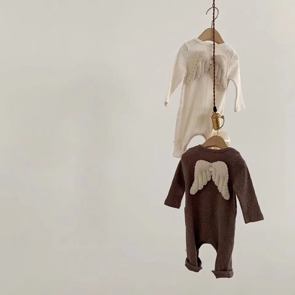 Трикотажный комбинезон для новорожденных девочек с 3D крыльями ангела Пижама