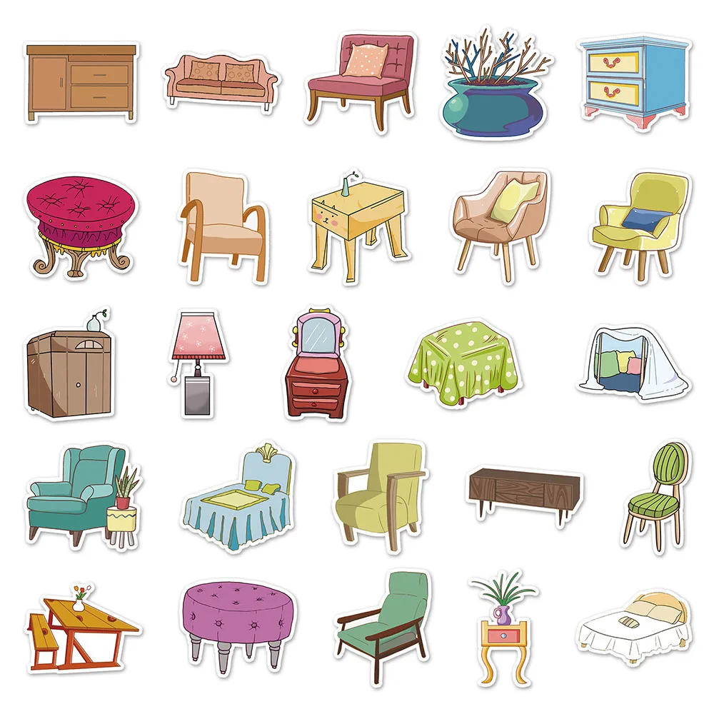 Наклейки в мультяшном стиле Ins на мебель диван стул постеры наклейки холодильник