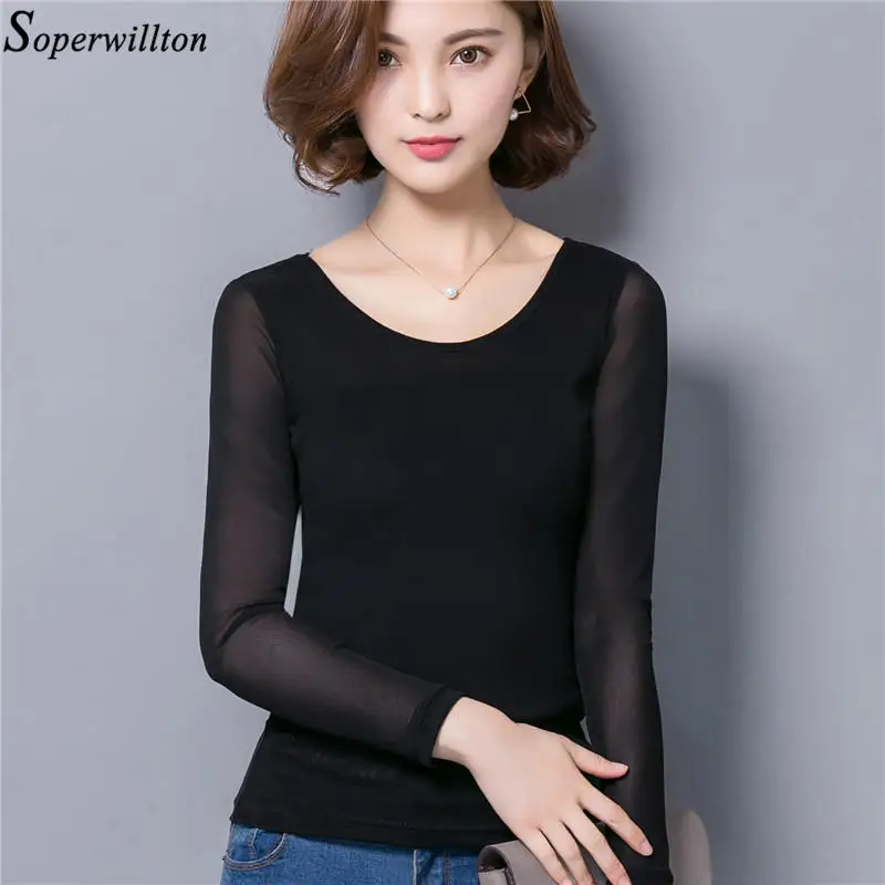 2021 Осень Blusas feminina элегантная женская блузка повседневный сетчатый топ Женская
