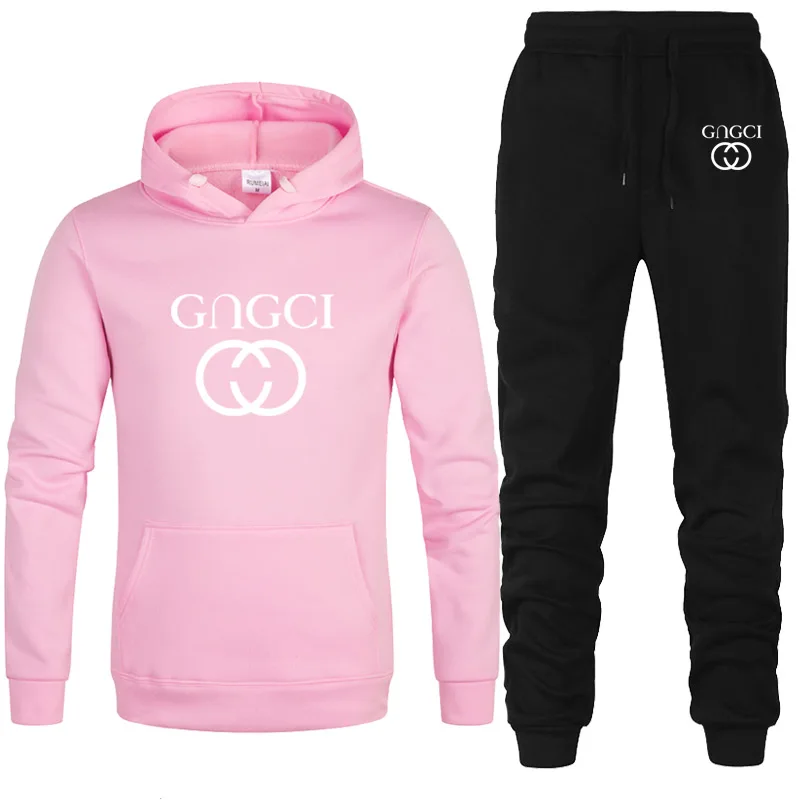 

2021 Casual Sportswear Men's And Women's Suit Hoodie And Pants Two-piece Zipper Hooded Sports Fashion Men's And Women's Suit