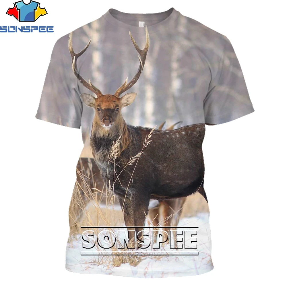 

SONSPEE Wild 3D Print Folk Hot Fashion Casual Men Unisex TShirt Harajuku Short sleeve Streetwear Clothing Tops