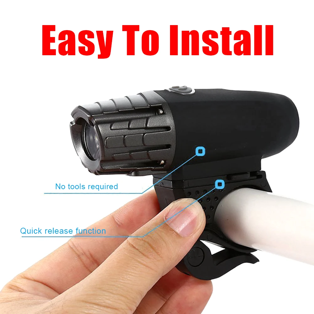 

400 Lumen Waterproof MTB Bike USB Recharge Front Handlebar Light +Rear Tail Lights Rechargeable Warning Flashlight