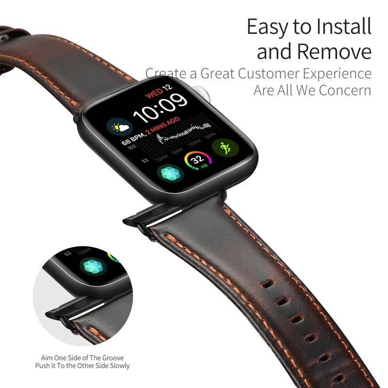 Ремешок для Apple watch 44 мм 40 мм correa iwatch series 5 4 3 2 высококачественный кожаный ремешок 42 мм 38 мм аксессуары для Apple watch