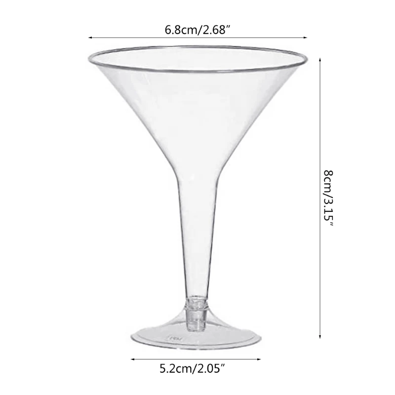 12 шт одноразовые Пластик Коктейльные бокалы для вина Небьющийся прозрачное