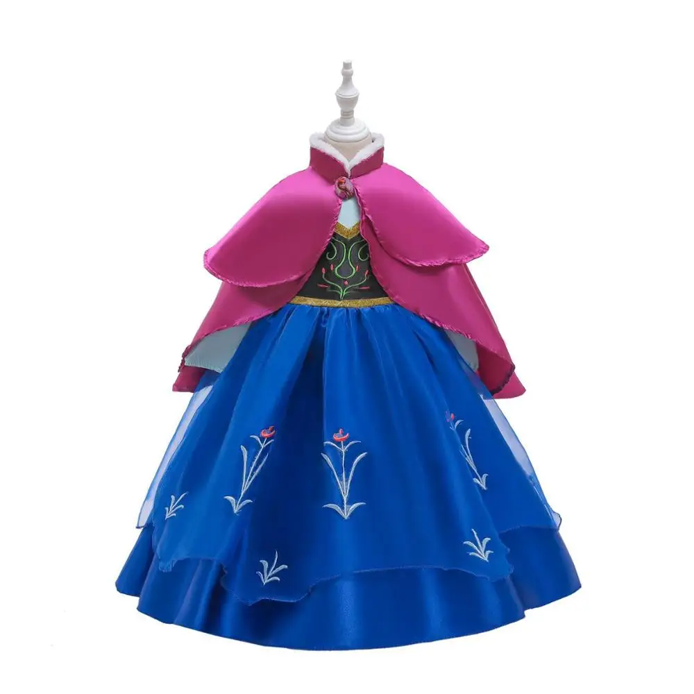 Kids Girls Cosplay Dress with Cape Teens Princess Party Costume Children Halloween Fantasy Up Birthday Gowns 2-8 Yrs | Детская одежда и