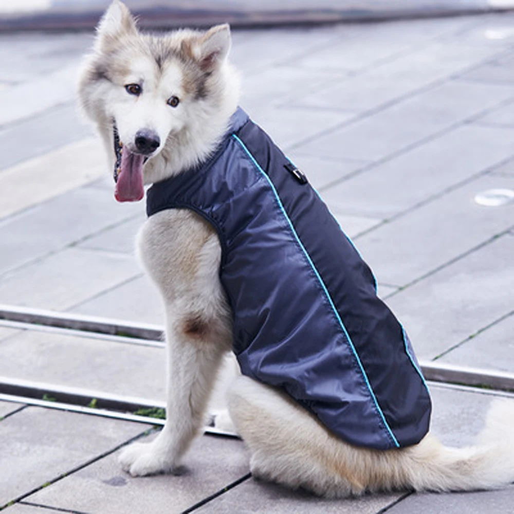 

Dog Clothes Waterproof Vest Winter Warm Jacket Thicken Coat Double Layer Plush Pet Clothes For Medium Large Dogs Pet Supplies