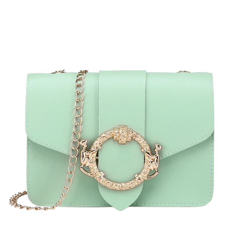 

single shoulder double metal ring small square bag wholesale 2021 summer autumn new Korean personalized tongue bag