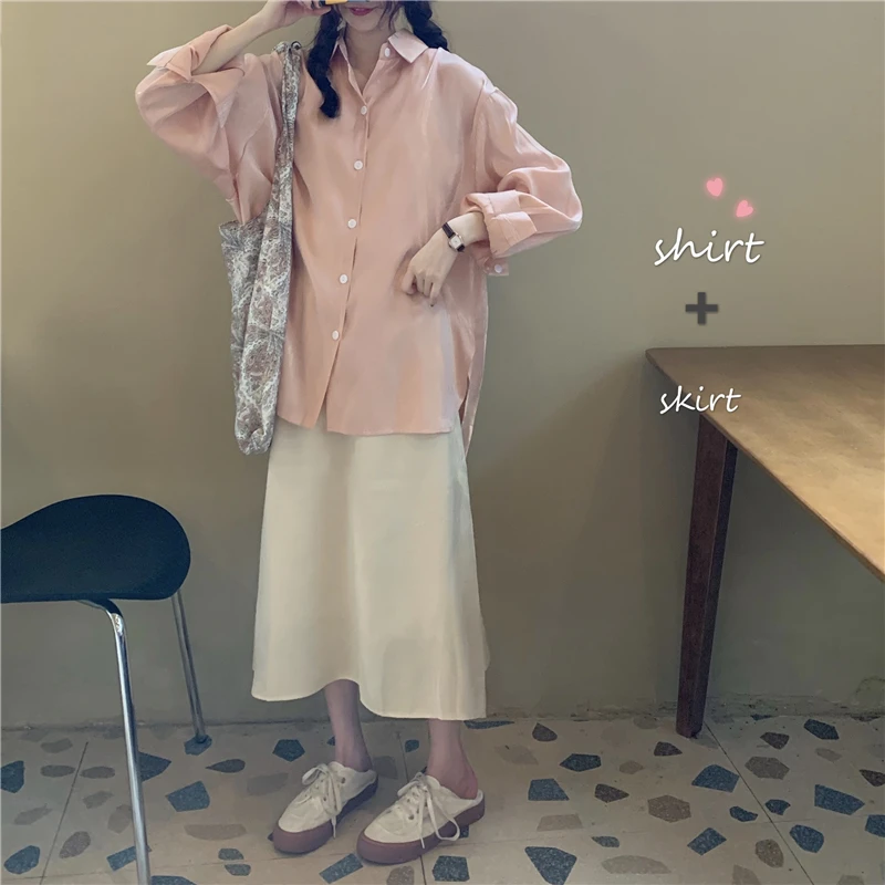 

French Sweet Pink Shirt Coat for Women Spring 2021 New Early Spring Design Sense Niche Top Small