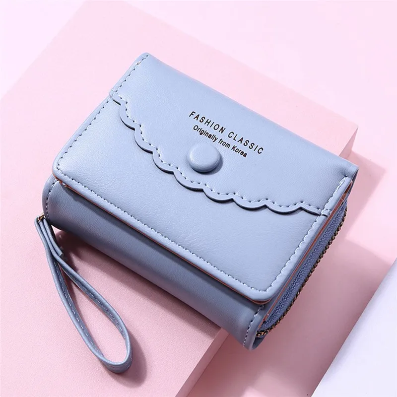 

Новые модные женские короткие кошельки из искусственной кожи, женские вместительные кошельки на молнии, клатч с застежкой, кошелек с нескол...