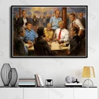 Американский президент Дональд Трамп встреча Картина на холсте портрет художественный плакат на стену креативная картина домашний Декор Гостиная