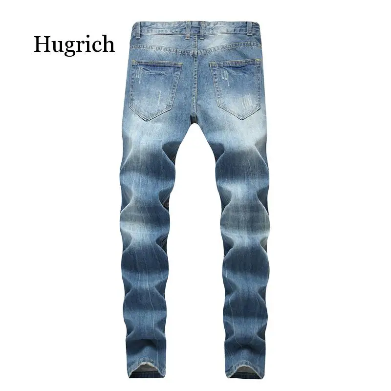 Джинсы мужские рваные Стрейчевые в стиле хип-хоп Модные зауженные брюки с