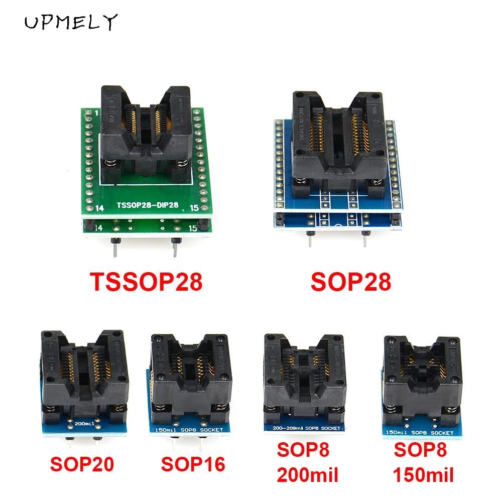 6pcs TSSOP28 SSOP28 SOP28-DIP28 Adapter SOP20 SOP16 SOP8 150/200mil DIP8 Compatible tssop20 ssop20 tssop8 Programming Calculator - купить по
