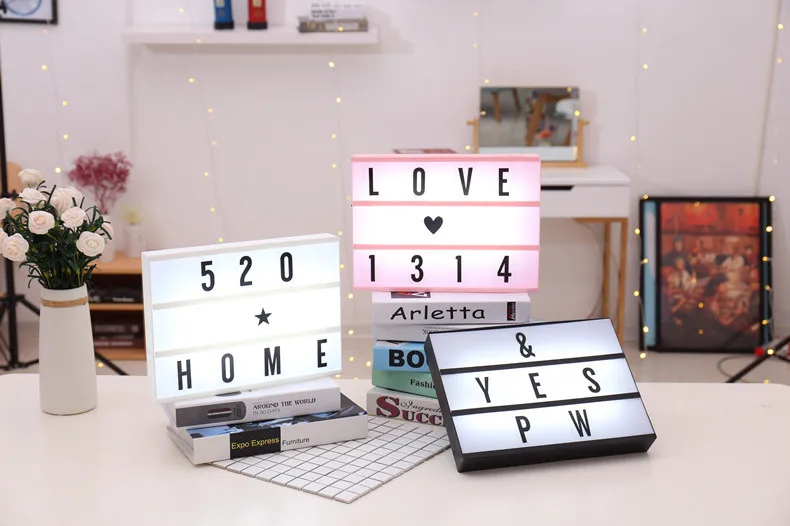 

Creative LED Colored Lamp Proposal Package DIY Free Combination Puzzle Digital Puzzle Version Boxes Light Wedding Decoration
