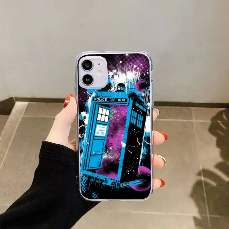 

Tardis Box Doctor Who spain tv Phone Case Transparent for iPhone 6 7 8 11 12 s mini pro X XS XR MAX Plus