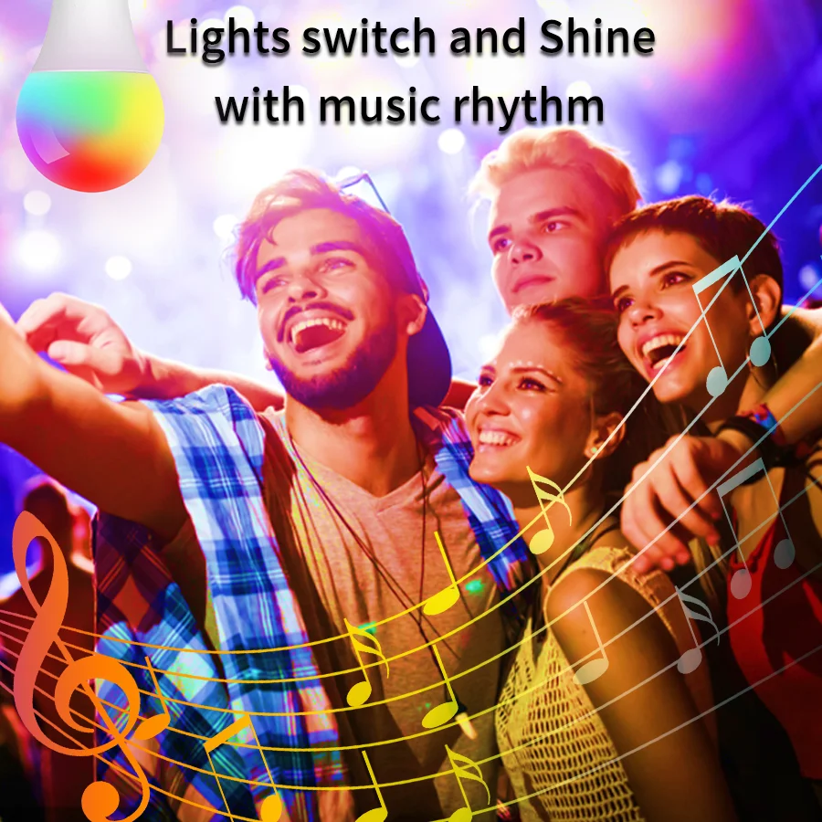 E27 LED Smart Bulb RGB Tuya Lamp Bluetooth APP Control Dimmable Ampoule Light 15W Home Bedroom Christmas Party Decor | Освещение