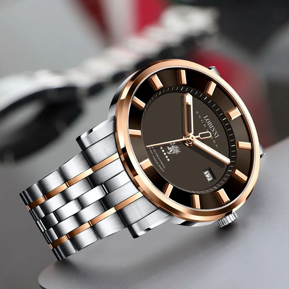 Наручные часы для мужчин мужские автоматические LOBINNI человек Роскошные