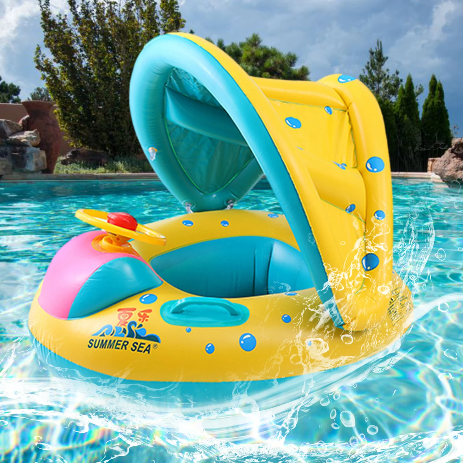 

Children Baby Kids Safety Swimming Ring Inflatable Swan Swim Float Swim Ring Seat Boat Summer Water Swim Pool For Infant