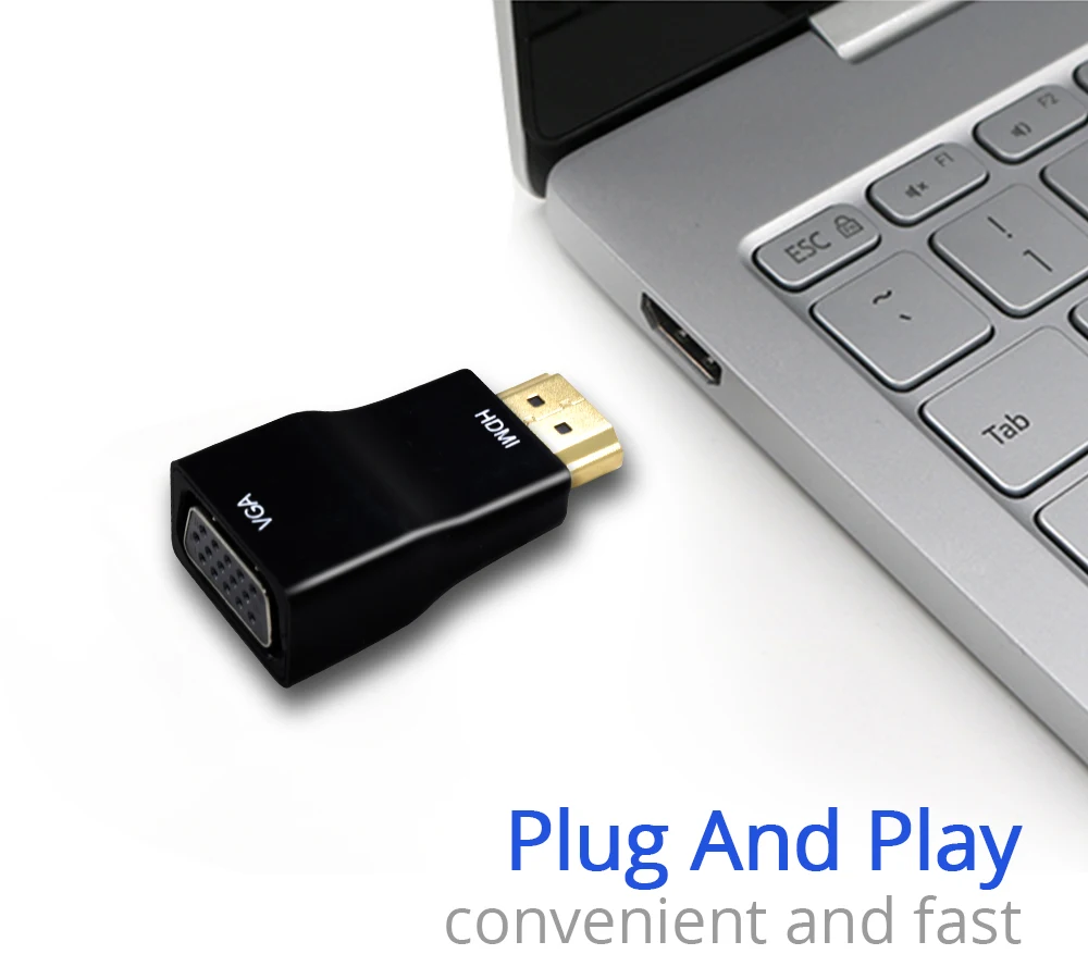 TISHRIC HDMI к VGA HD видео 1080P цифровой аналоговый аудиоконвертер в коробке адаптер HDMI VGA для ПК ноутбука ТВ коробка проектор