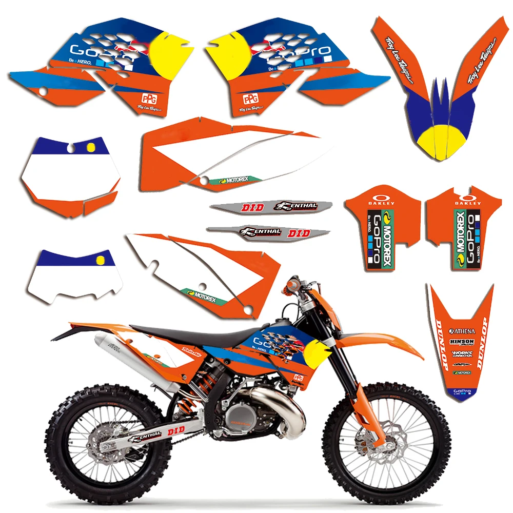 3M мотоциклетный KTM EXC Графический комплект для EXCF EXC-F 125 200 250 300 350 400 450 500 2008 2009 2010 2011 |