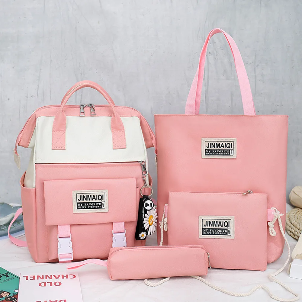 

4/Set School Backpacks Oxfords Schoolbag Teenagers Girls Student Book Bag Drop shipping Student Backpack Zipper Large Capacity