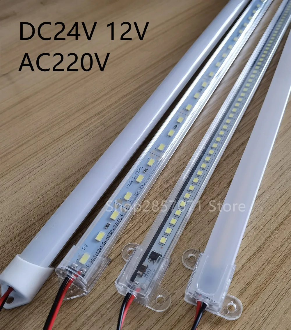 Жесткая светодиодная лента 12 В 24 220 переменного тока SMD 2835 5630 алюминиевый корпус