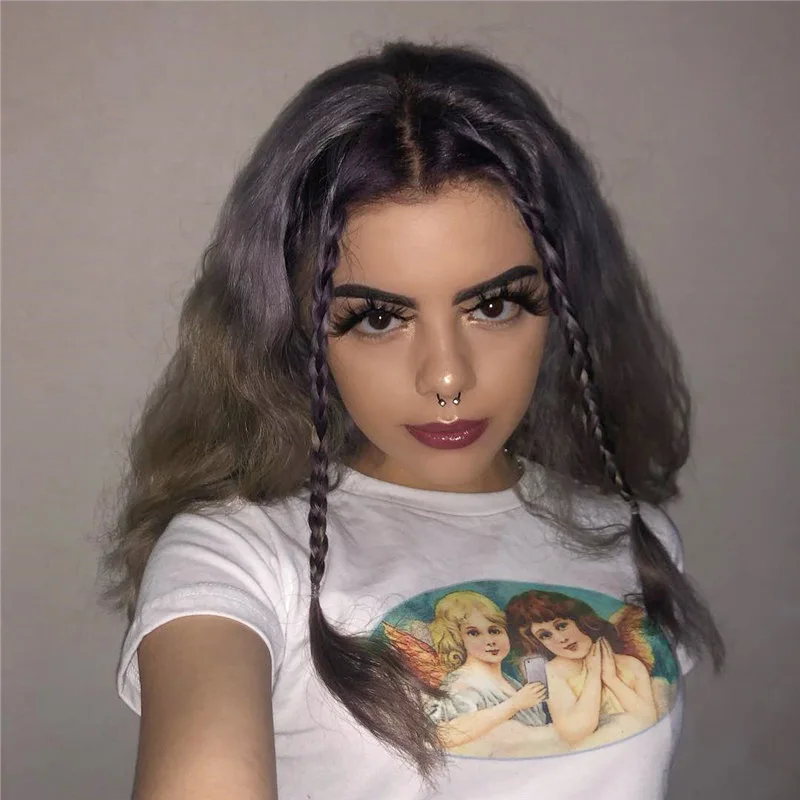 

Harajuku Black White Tshirt Cotton Women Casual Print Angel Ladies T Shirt Fashion Streetwear Crop Tops Tees Summer