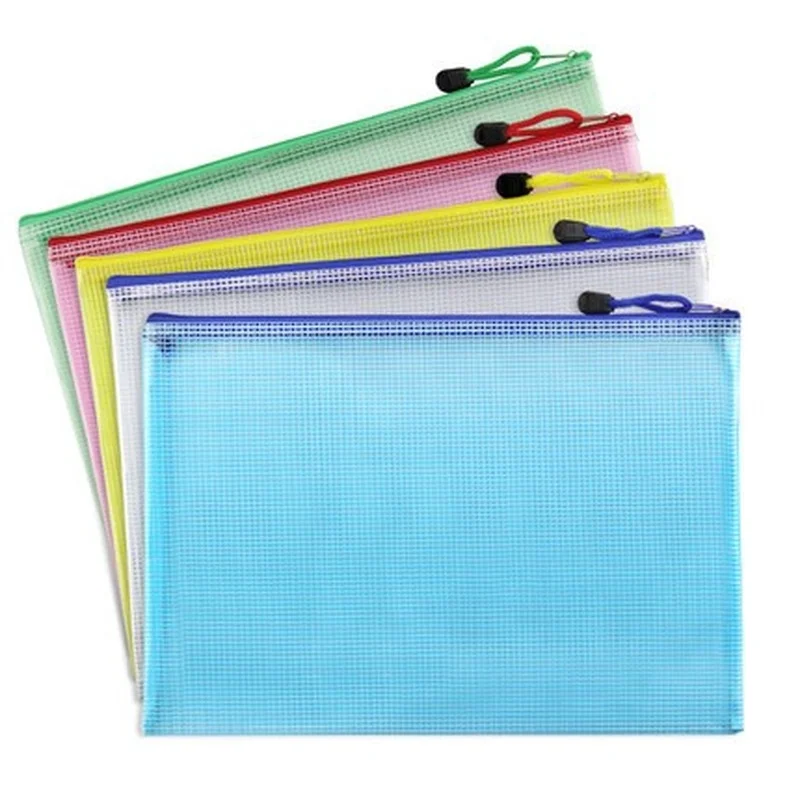 

Waterproof Fiber Mesh File Folder Bag Document Pouch Office School Staff Students Stationery Book Pencil Pen Case Bag Supplies