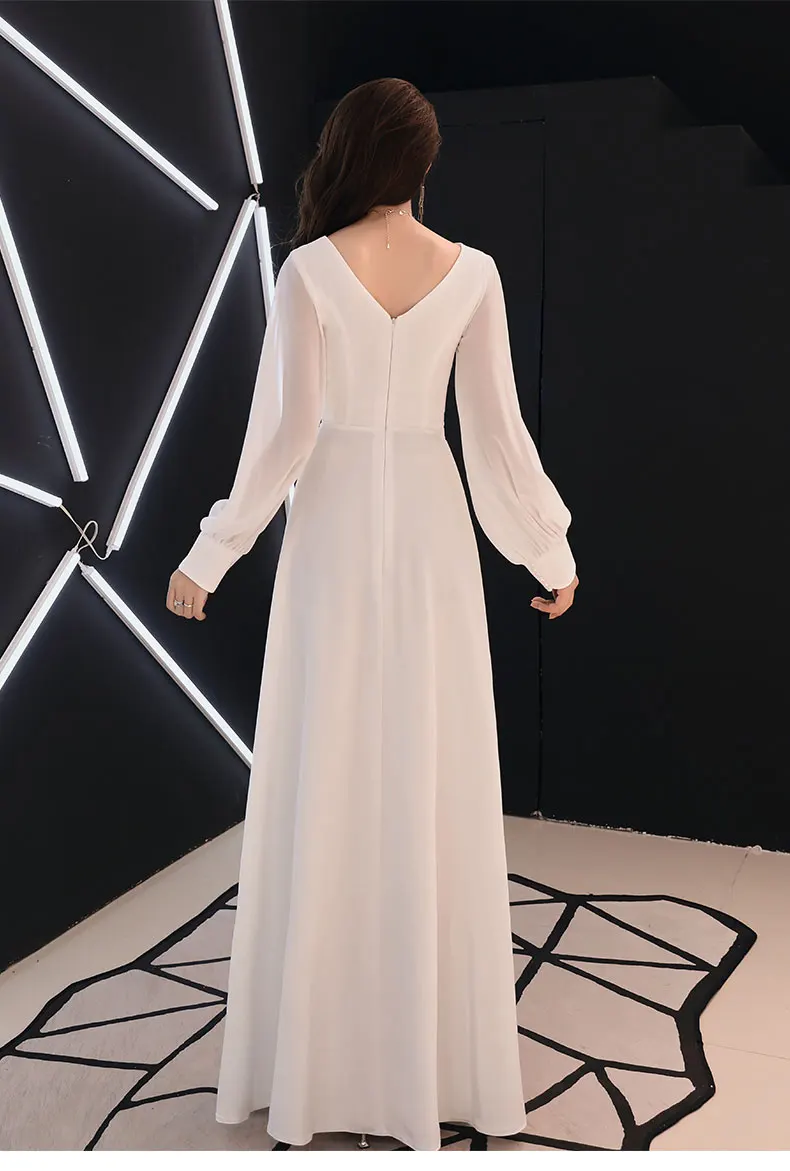 

In stock Long sleeve simple styles fashion modern women party &evening dress skirt