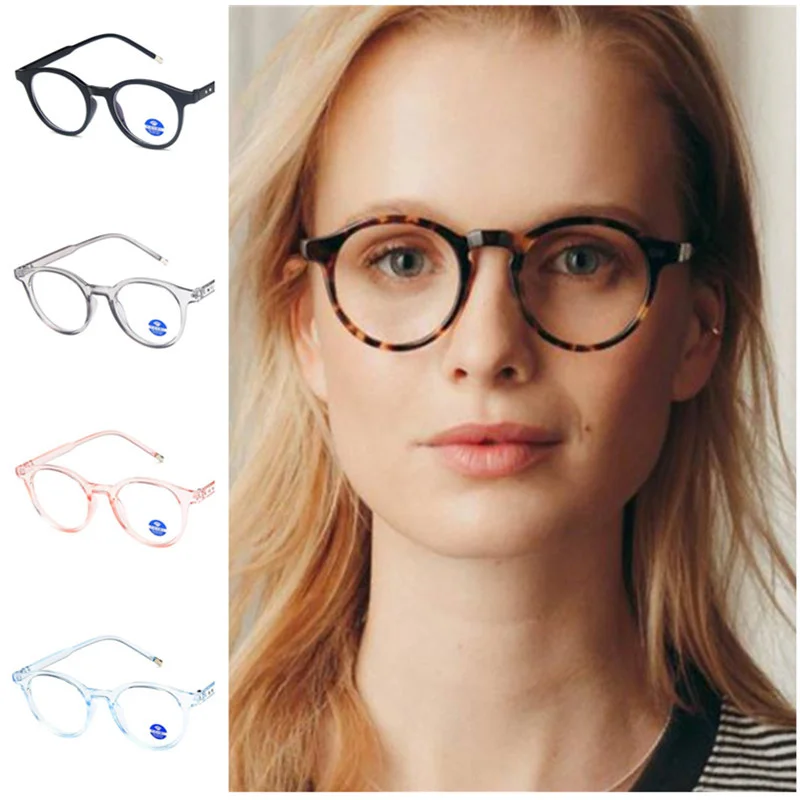 

Anti-Blue Light Optical Glasses Retro Eyeglasses Anti-UV Spectacles Round Frame Eyewear Rice Nails Goggles