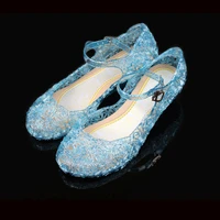 kids girls crystal jelly sandals princess frozens elsa cosplay party dance costume shoes halloween christmas birthday gift