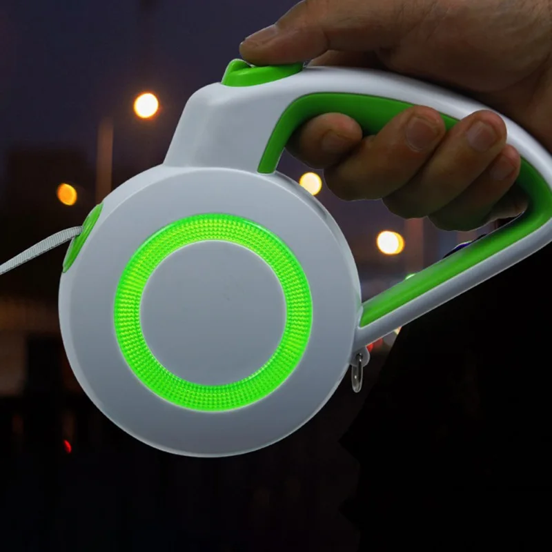 

3/5M Pet Automatic Retractable Reflective Luminous Dog Leash ABS Nylon Night Walking Running Leads Small Medium Large Dogs Tools