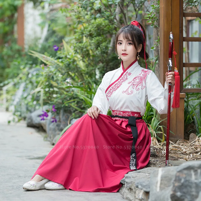 Женский и мужской китайский костюм Тан мантия ханьфу длинное платье