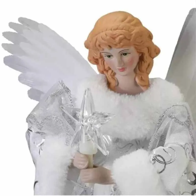 The Fiber Optic Angel Tree Vintage Light Up Christmas Topper Glowing White Wand Resin Sculptures Gift | Дом и сад