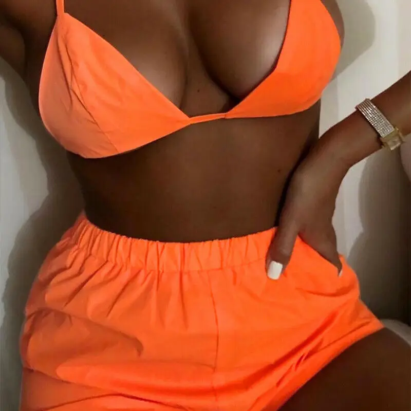 2 шт. женские светоотражающие шорты с лямкой на шее комплект из предметов шорт