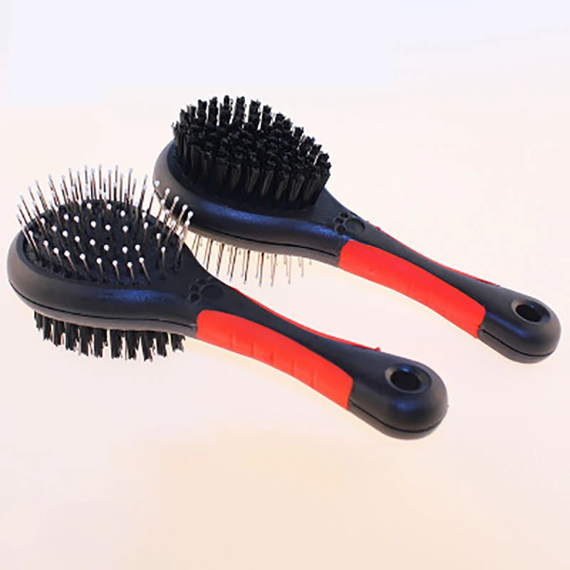 Щетка для домашних животных двусторонний массаж удаления волос Тедди золотистый