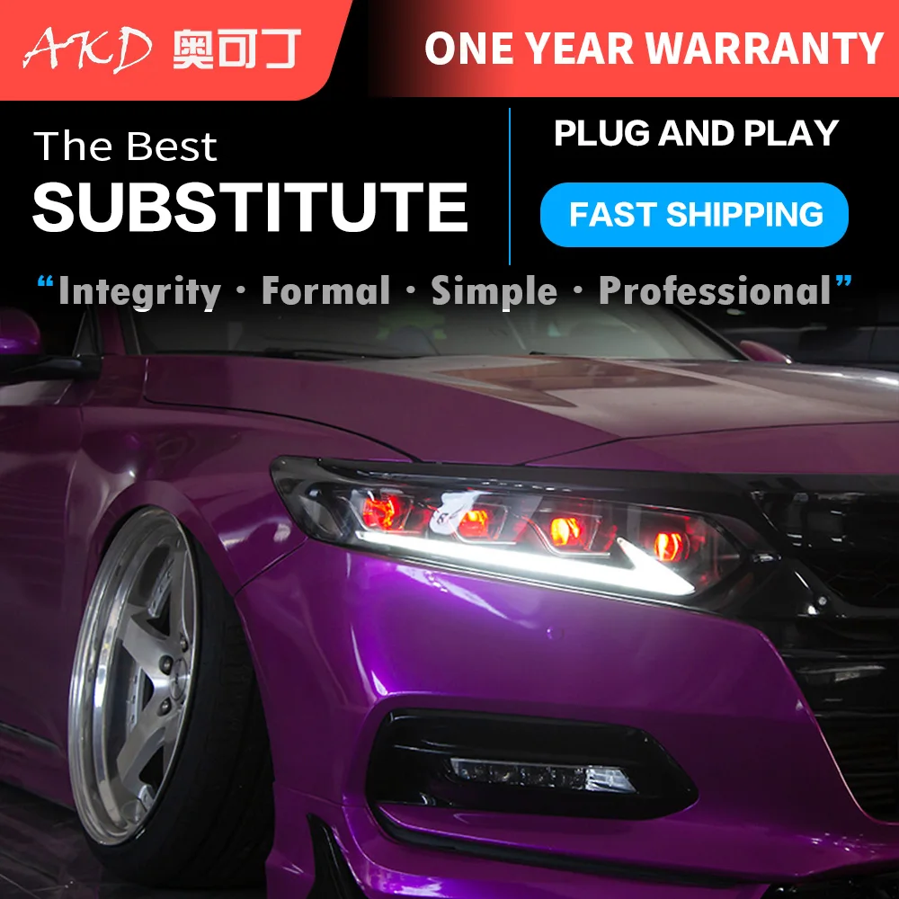 

Car Styling Headlights for Honda Accord LED Headlight 2018-2021 Head Lamp DRL Signal Projector Lens Automotive Accessories