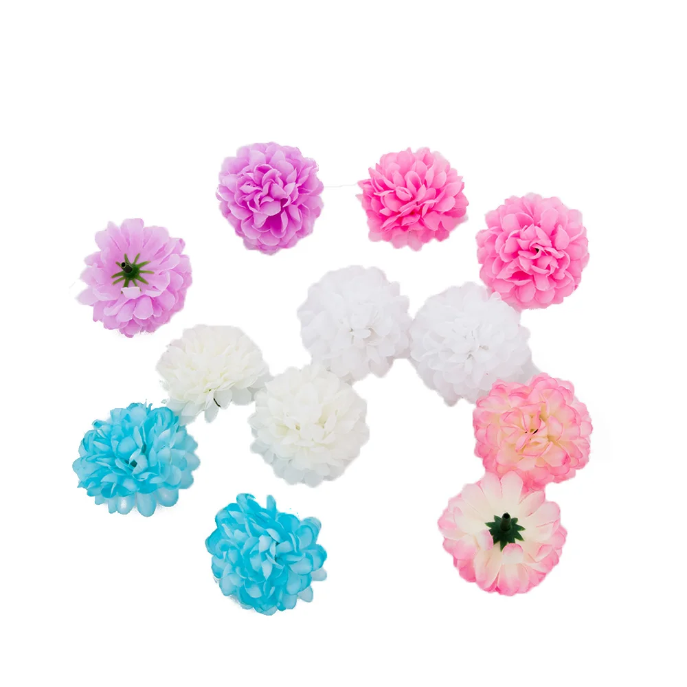 Искусственный цветок из шелка Гвоздика Маргаритка сферические головки оптом