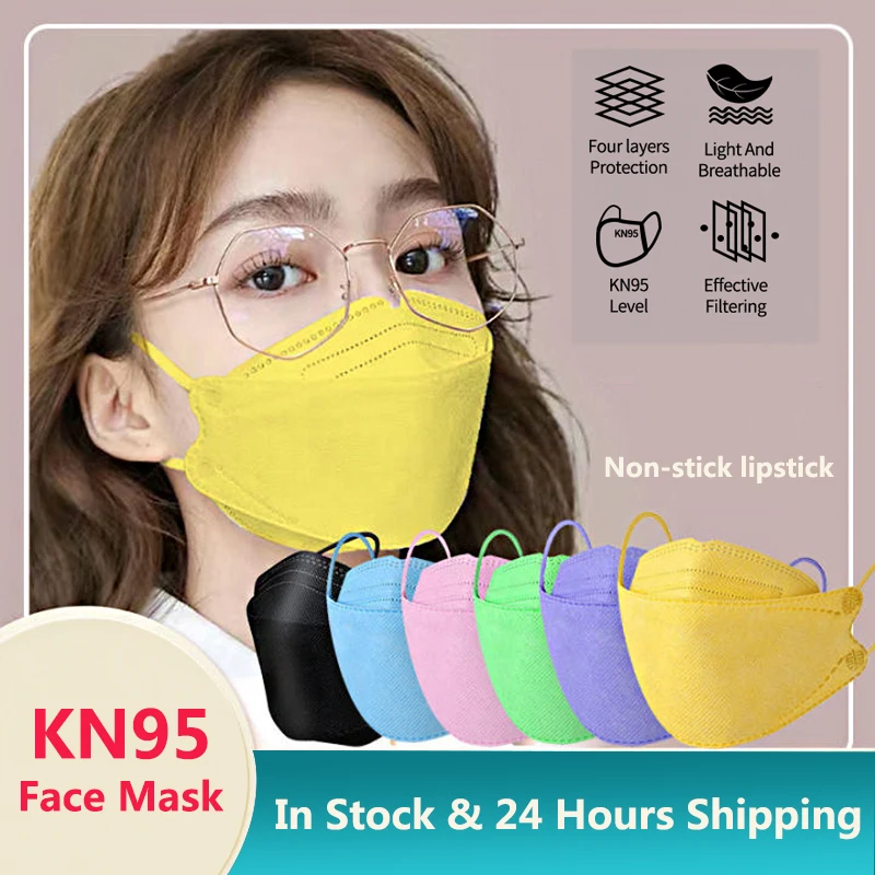 

10-100pcs KN95 Mask Mascarillas Ffp2 Reutilizable CE Protective Respirator Filter Face Mouth Masks 3D Dustproof Kn95 Fish Masks