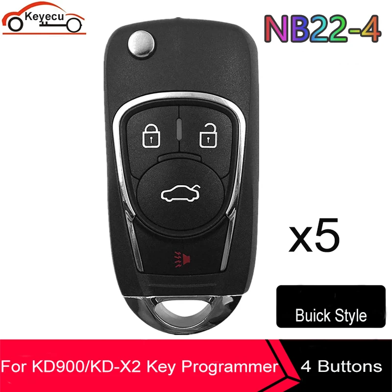 

KEYECU 5 PCS KEYDIY KD900/KD-X2 Key Programmer NB22-4 Universal Multi-functional Remote Control for All B and NB Series Key