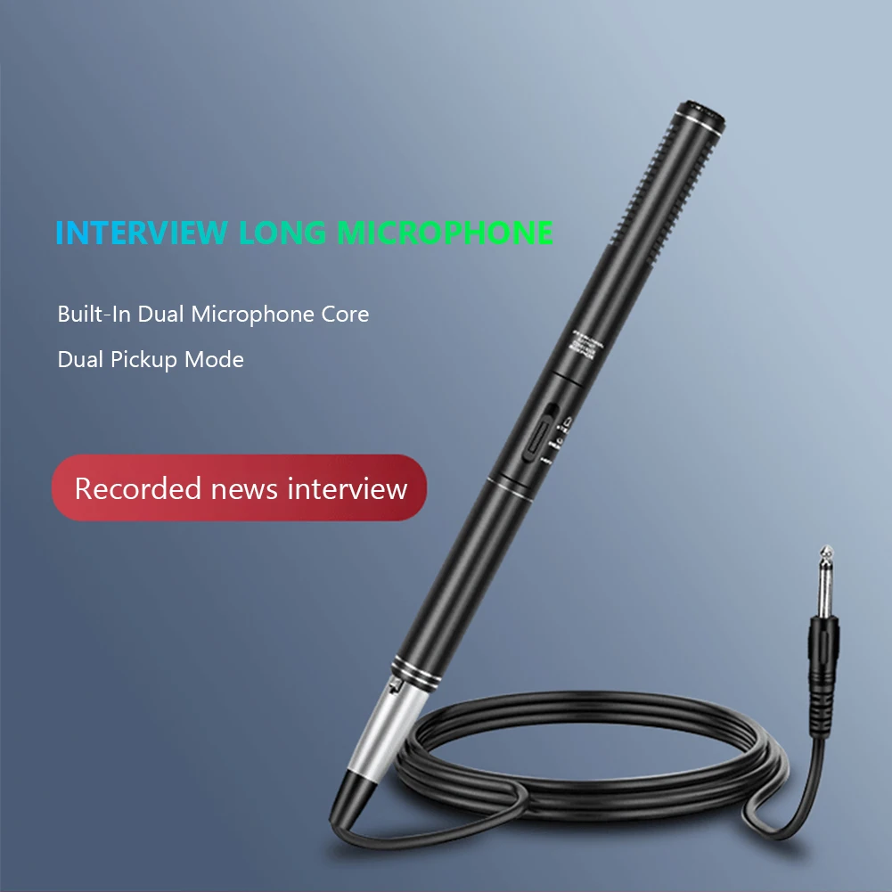 Professional CF-01 Condenser Long Microphone Interview Recording Mic for DSLR Camera Vlog Youtube Live | Электроника