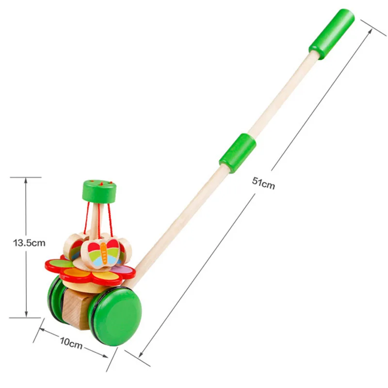 Деревянные животные Детские Игрушечные Машинки с нажимом деревянные обучающие