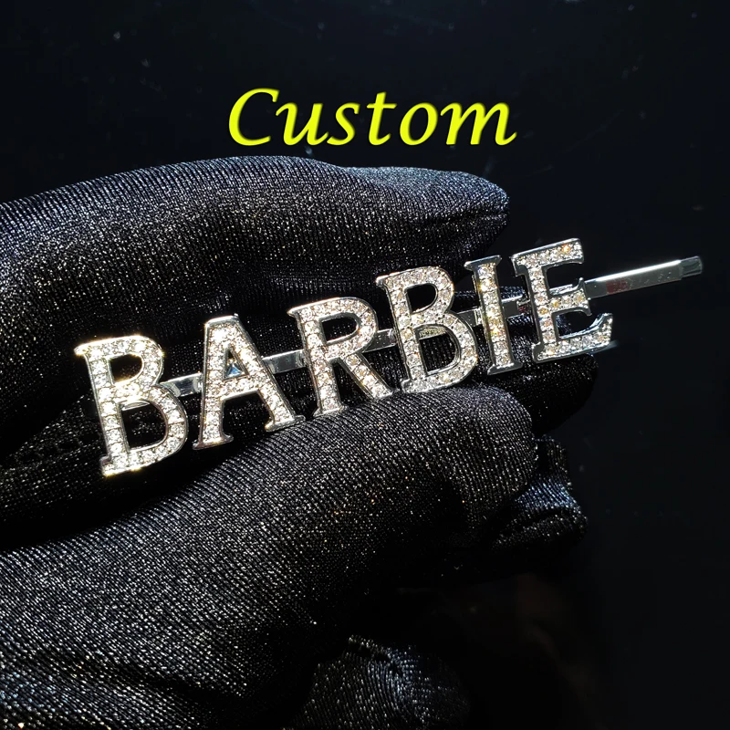 

Custom Name Hair Clip Customized Barrette High Quality Personalized Zirconia Hair Pins For Women