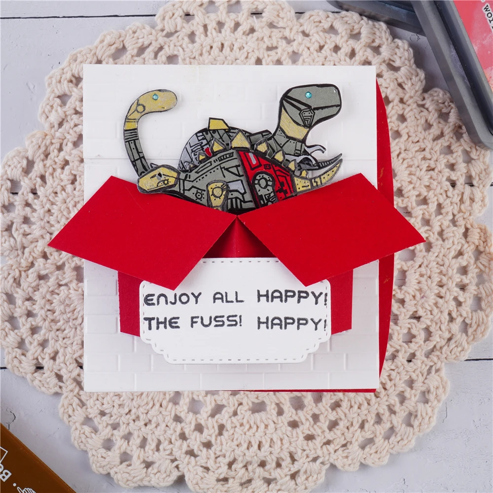 

4Pcs Dinosaurs 3D Set Scrapbooking Paper Die Cut Stencils Metal Craft Cutting Dies Embossing For Crads Making New 2021