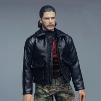 16 scale male soldier clothes leather jacket jon snow head sculpture model for 12 inch action figure dolls toy