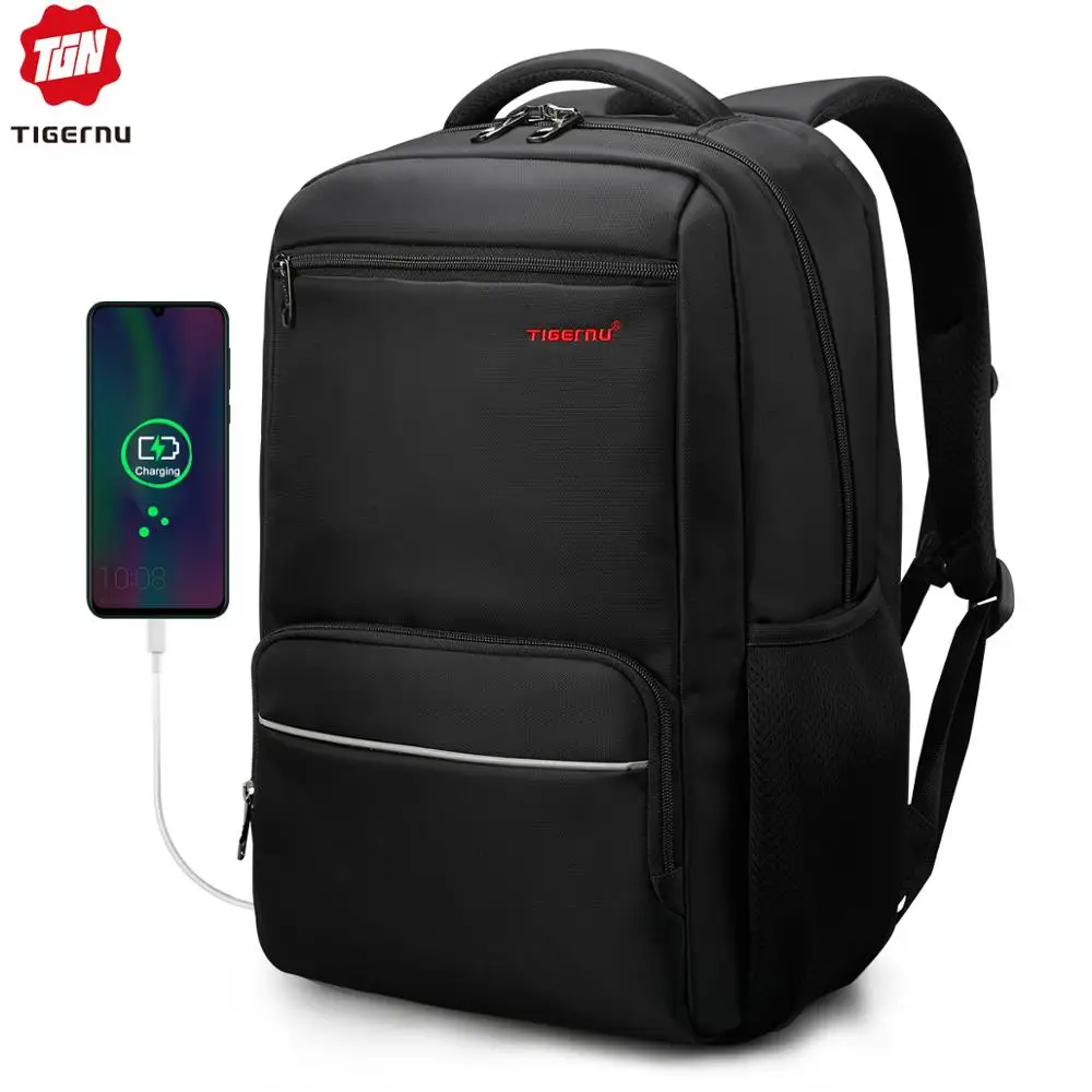 Tigernu Марка Анти Вор 15.6 дюймов Мужчины бизнес Ноутбук Рюкзак USB Зарядка Рюкзак женская сумка рюкзак школьные сумки для подростков