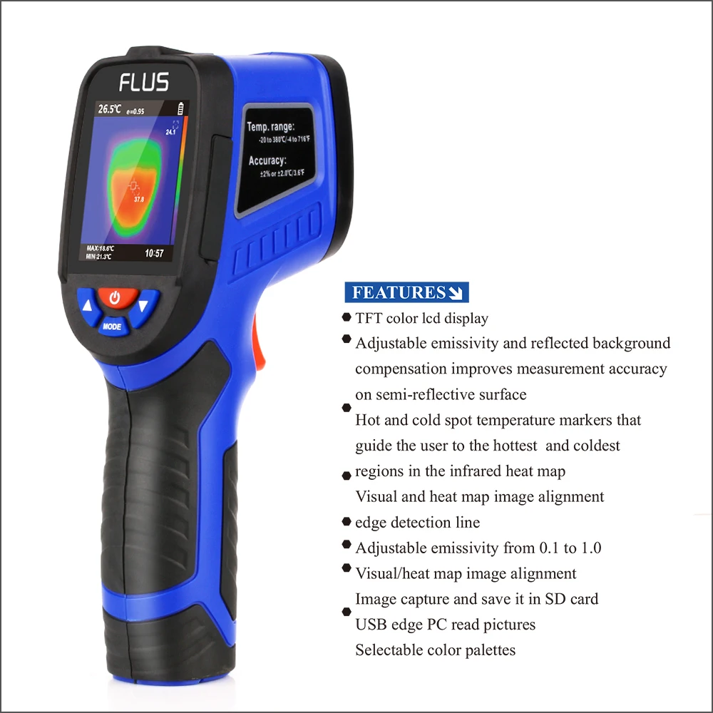 Портативный инфракрасный термометр FLUS цифровой портативный измеритель